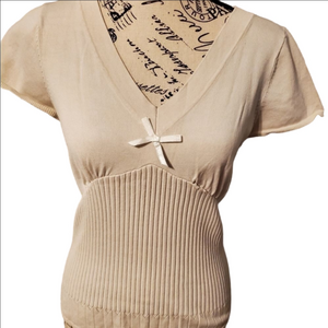 Knitwear G cream ribbed jersey sz med